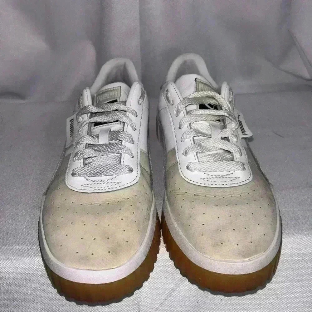Puma Cali Exotic White And Cream Sneakers 369653-01 Women's Size 8 Great Condt. - Picture 5 of 11